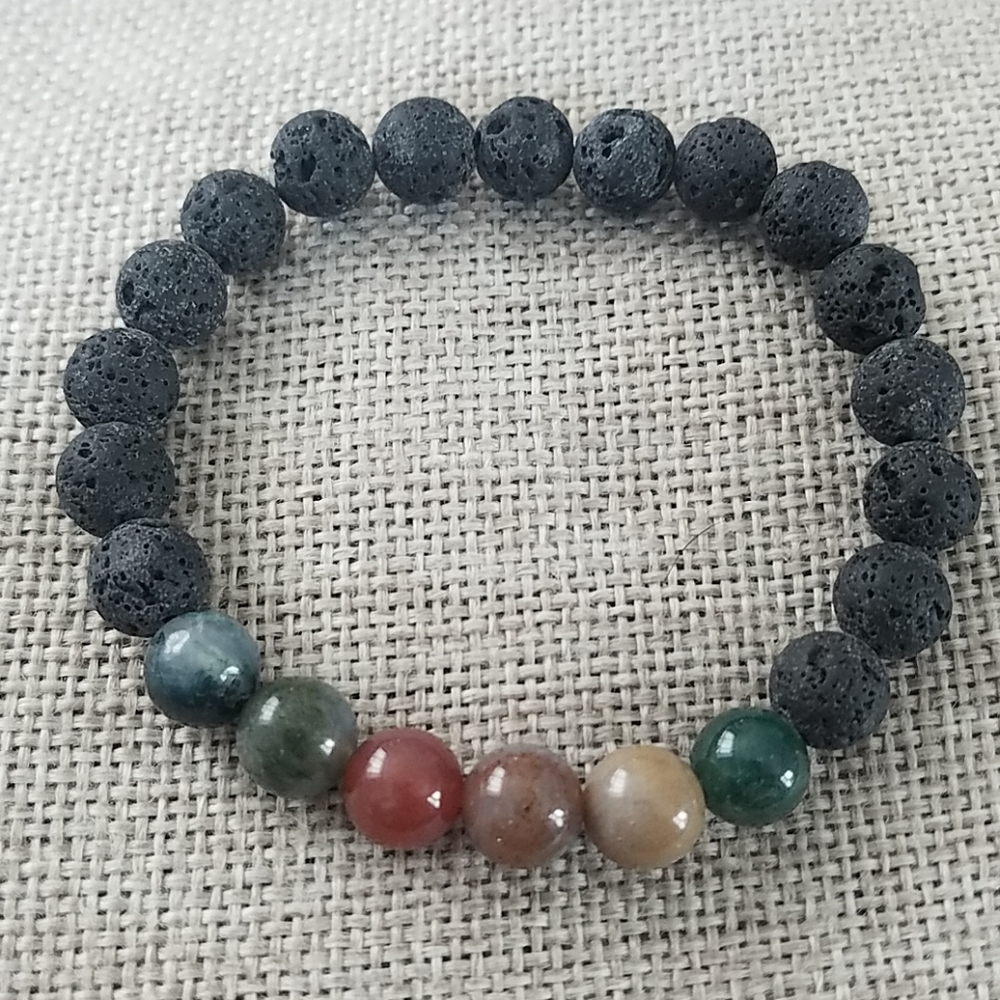 Fancy Jasper Lava Bead Bracelet